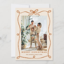 Weihnachten Boho Beige Bow Ribbon 2 Foto