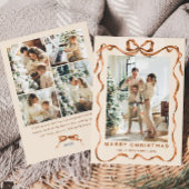 Weihnachten Boho Beige Bow Ribbon 5 Foto