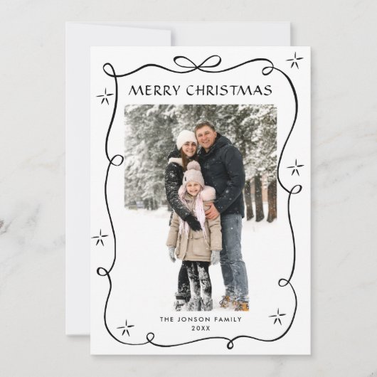 Weihnachten Boho Black Bow Ribbon 3 Foto (Vorderseite)