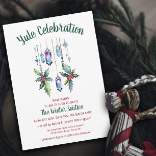 Weihnachten Boho Crystals Winter Floral Solstice Einladung