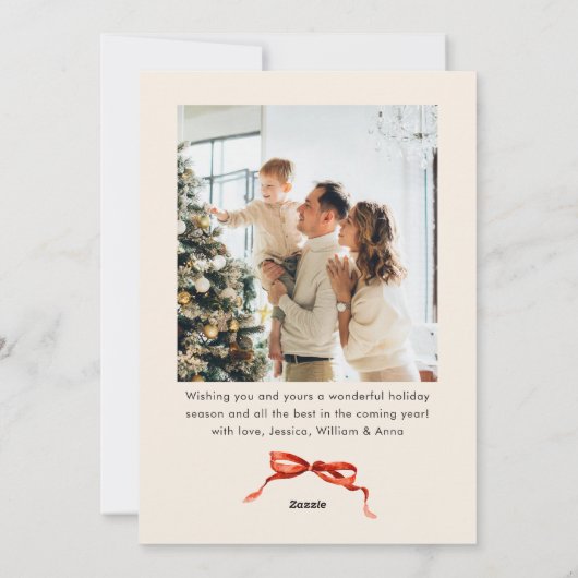 Weihnachten Boho Red Bow Ribbon 2 Foto (Rückseite)