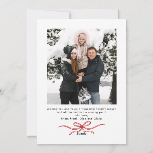 Weihnachten Boho Red Bow Ribbon 2 Foto (Rückseite)