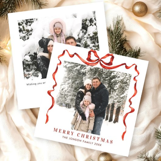 Weihnachten Boho Red Bow Ribbon 2 Foto