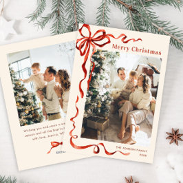 Weihnachten Boho Red Bow Ribbon 2 Foto