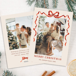 Weihnachten Boho Red Bow Ribbon 2 Foto