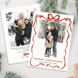 Weihnachten Boho Red Bow Ribbon 2 Foto