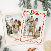 Weihnachten Boho Red Bow Ribbon 2 Foto