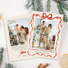 Weihnachten Boho Red Bow Ribbon 2 Foto