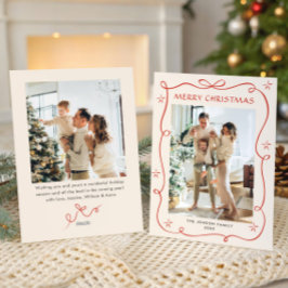 Weihnachten Boho Red Bow Ribbon 2 Foto