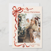 Weihnachten Boho Red Bow Ribbon 2 Foto (Vorderseite)