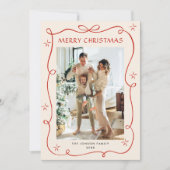 Weihnachten Boho Red Bow Ribbon 2 Foto (Vorderseite)