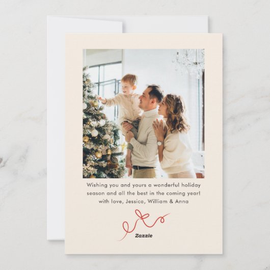 Weihnachten Boho Red Bow Ribbon 2 Foto (Rückseite)