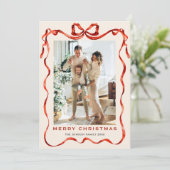 Weihnachten Boho Red Bow Ribbon 3 Foto (Stehend Vorderseite)