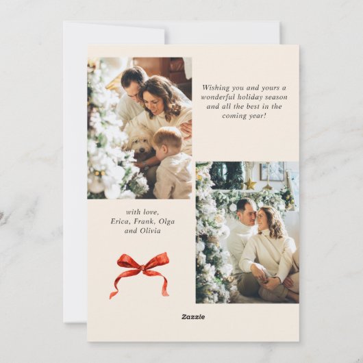 Weihnachten Boho Red Bow Ribbon 3 Foto (Rückseite)