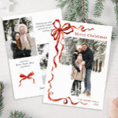 Weihnachten Boho Red Bow Ribbon 3 Foto