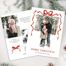 Weihnachten Boho Red Bow Ribbon 3 Foto