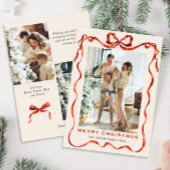 Weihnachten Boho Red Bow Ribbon 3 Foto