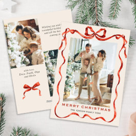 Weihnachten Boho Red Bow Ribbon 3 Foto