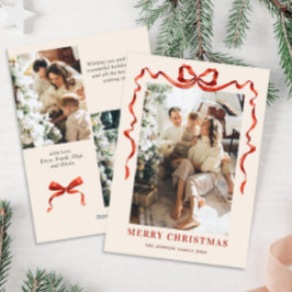 Weihnachten Boho Red Bow Ribbon 3 Foto