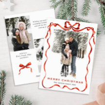 Weihnachten Boho Red Bow Ribbon 3 Foto