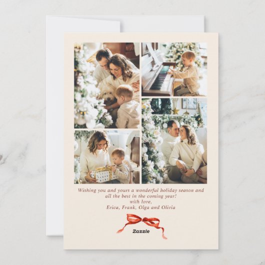 Weihnachten Boho Red Bow Ribbon 5 Foto (Rückseite)