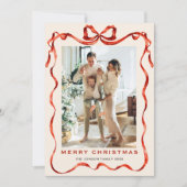 Weihnachten Boho Red Bow Ribbon 5 Foto (Vorderseite)