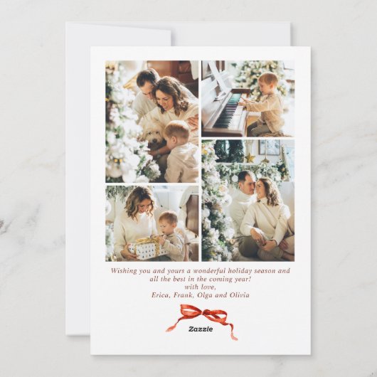 Weihnachten Boho Red Bow Ribbon 5 Foto (Rückseite)