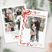 Weihnachten Boho Red Bow Ribbon 5 Foto