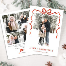 Weihnachten Boho Red Bow Ribbon 5 Foto