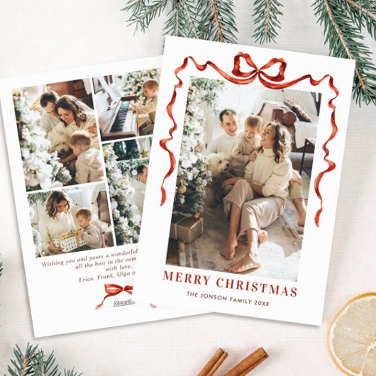 Weihnachten Boho Red Bow Ribbon 5 Foto