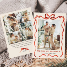 Weihnachten Boho Red Bow Ribbon 5 Foto