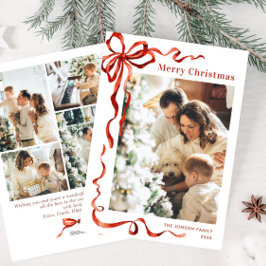 Weihnachten Boho Red Bow Ribbon 5 Foto