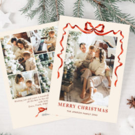 Weihnachten Boho Red Bow Ribbon 5 Foto