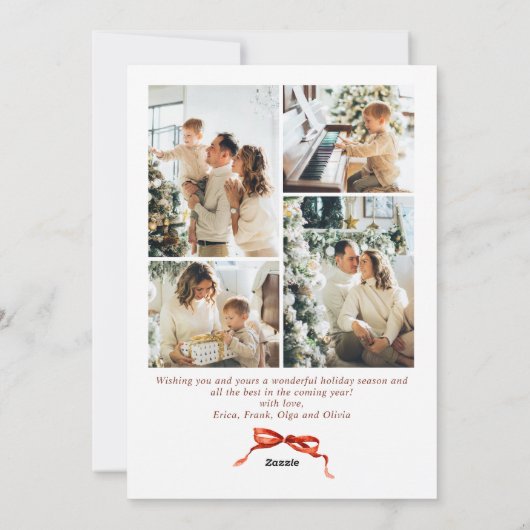 Weihnachten Boho Red Bow Ribbon 5 Foto (Rückseite)