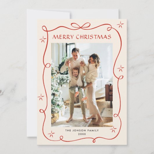 Weihnachten Boho Red Bow Ribbon 5 Foto (Vorderseite)