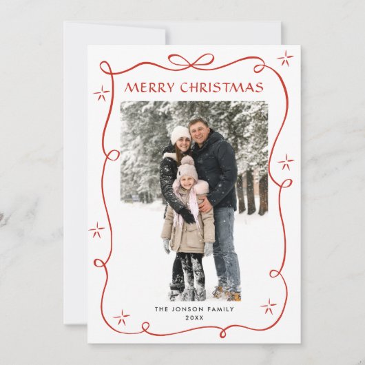 Weihnachten Boho Red Bow Ribbon 5 Foto (Vorderseite)