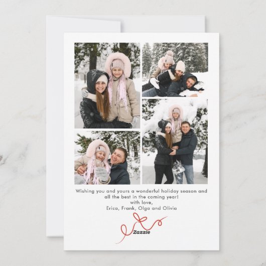 Weihnachten Boho Red Bow Ribbon 5 Foto (Rückseite)