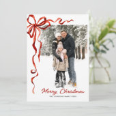 Weihnachten Boho Red Bow Ribbon 5 Foto (Stehend Vorderseite)