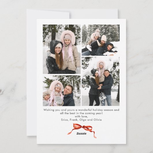 Weihnachten Boho Red Bow Ribbon 5 Foto (Rückseite)