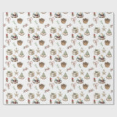 Weihnachten BOHO Rustikal Neutrales Muster Geschenkpapier (Flach)