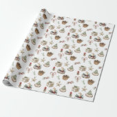 Weihnachten BOHO Rustikal Neutrales Muster Geschenkpapier (Ungerollt)