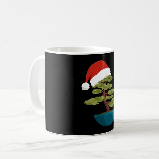 Weihnachten Bonsai Tree Geschenk Kaffeetasse (Vorderseite Links)