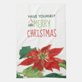 Weihnachten Bortanisches Poinsettia Geschirrtuch (Vertikal)