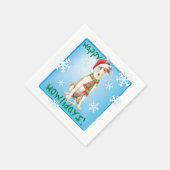 Weihnachten Borzoi Napkins Serviette (Ecke)