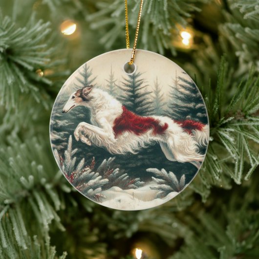 Weihnachten Borzoi-Ornament Keramik Ornament (Baum)