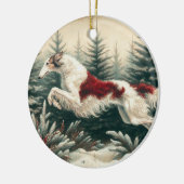 Weihnachten Borzoi-Ornament Keramik Ornament (Links)
