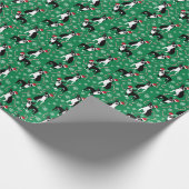 Weihnachten Boston Terrier Candy Cane Geschenkpapier (Ecke)