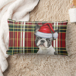 Weihnachten Boston Terrier Dog Holiday Kariert Lendenkissen