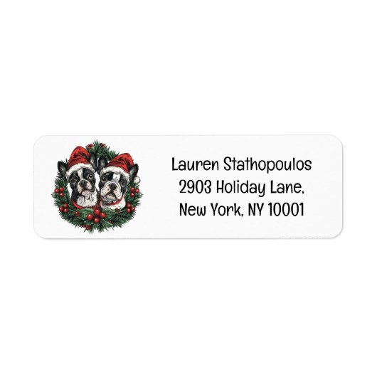 Weihnachten Boston Terrier Dogs Holiday Wreath (Vorne)