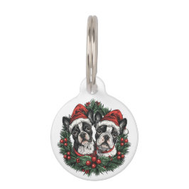 Weihnachten Boston Terrier Dogs Holiday Wreath Haustiermarke